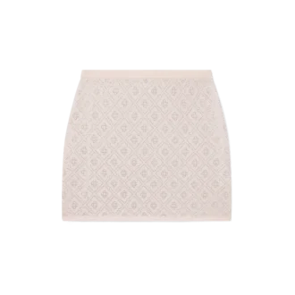 Mini gonna in maglia con monogramma in cristallo