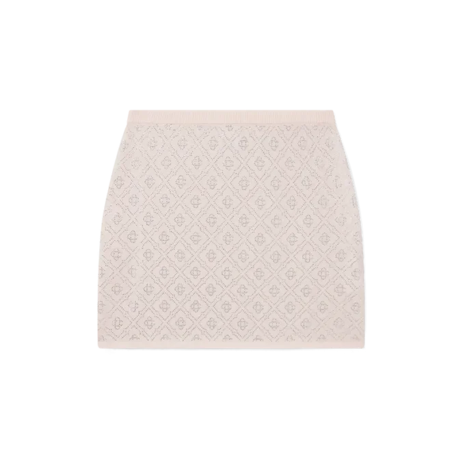 Mini gonna in maglia con monogramma in cristallo