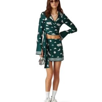 Camicia avvolgente in seta Metaphysical