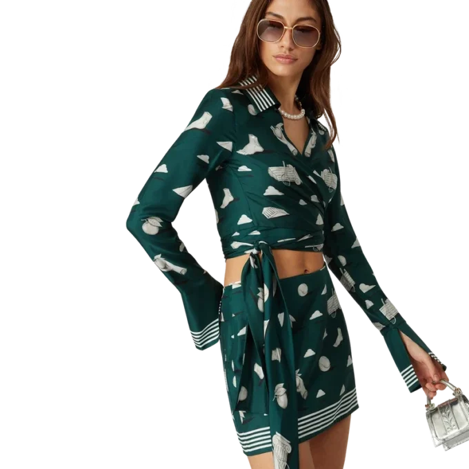 Camicia avvolgente in seta Metaphysical Camicia avvolgente in seta Metaphysical