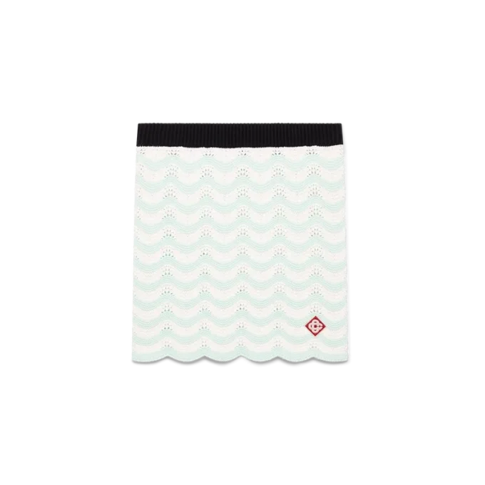 Minigonna all’uncinetto in cotone a onde