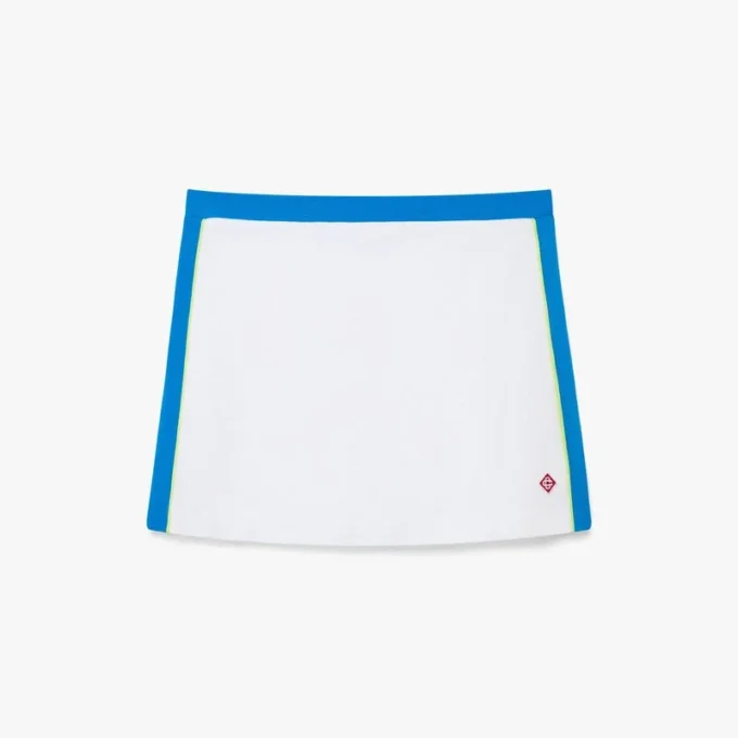 Minigonna in piqué bianco e blu