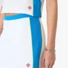 Minigonna in piqué bianco e blu