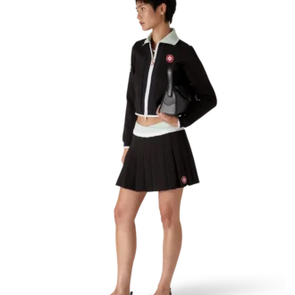 Minigonna plissettata in scuba