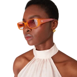 Occhiali da sole sottili rosa e arancioni