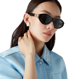 Orecchini a bottone con logo Monogram