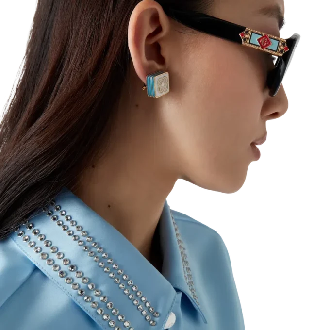 Orecchini a bottone con logo Monogram