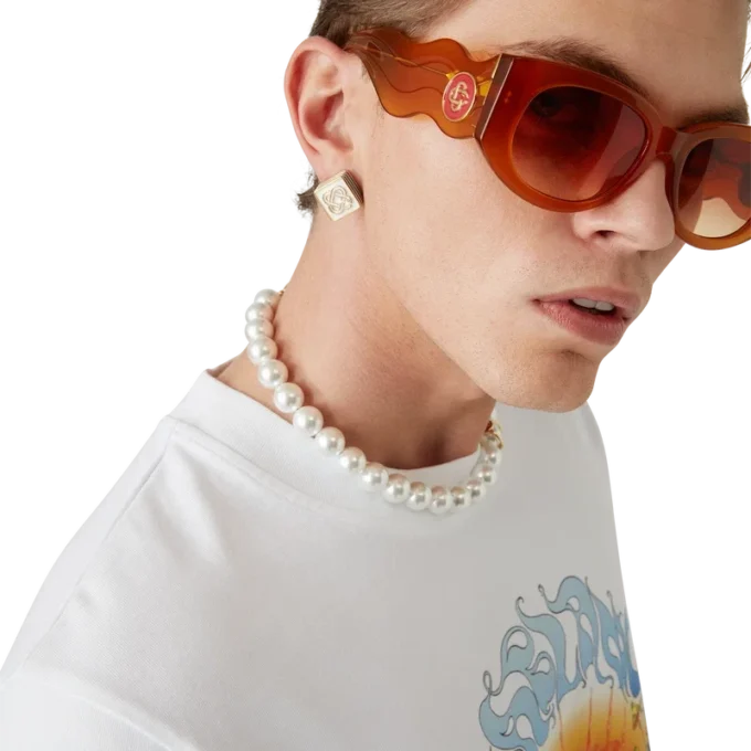 Orecchini a bottone con logo Monogram