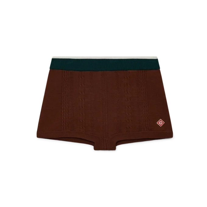 Pantaloncini a maglia intrecciata