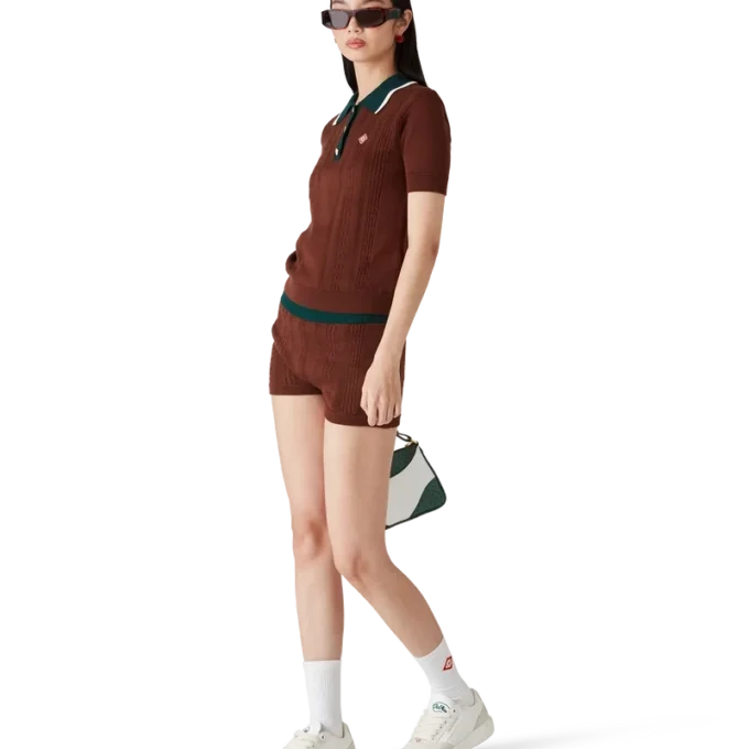 Pantaloncini a maglia intrecciata