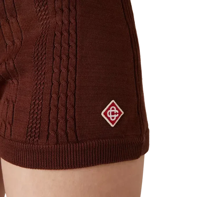 Pantaloncini a maglia intrecciata