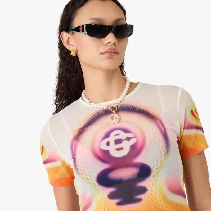 Pantaloncini a maniche corte in rete con stampa Sporchid