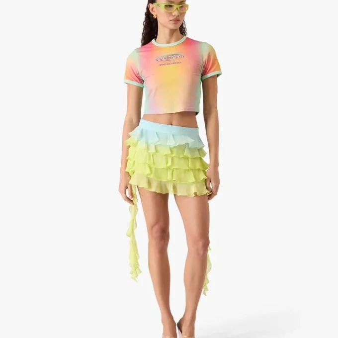 Pantaloncini a maniche corte per neonati con stampa sfumato vetro