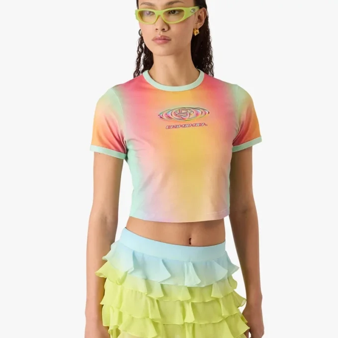 Pantaloncini a maniche corte per neonati con stampa sfumato vetro