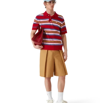 Pantaloncini a pieghe in lana