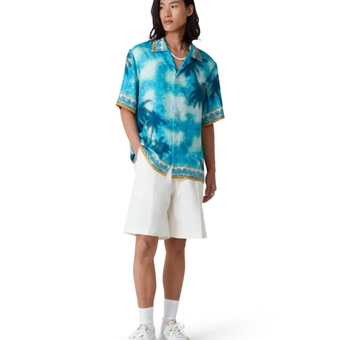 Pantaloncini a pieghe in lino