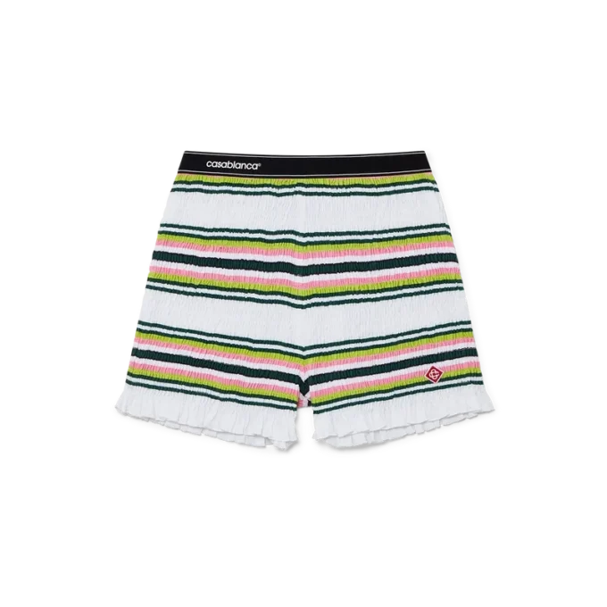 Pantaloncini a righe arricciati