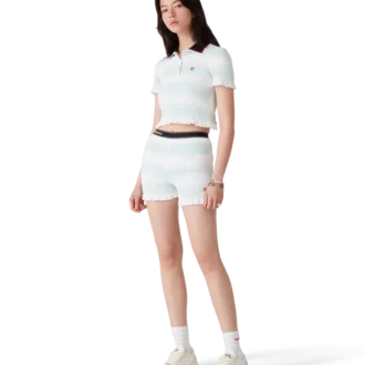 Pantaloncini a righe arricciati