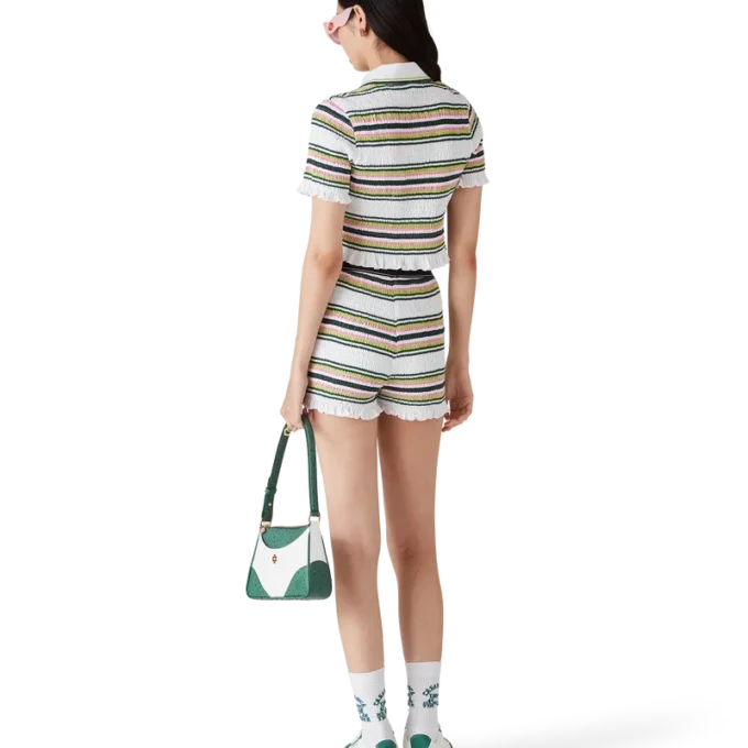 Pantaloncini a righe arricciati