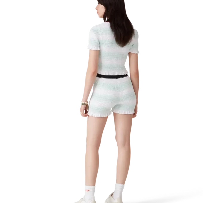 Pantaloncini a righe arricciati