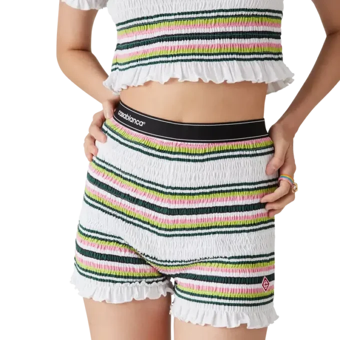 Pantaloncini a righe arricciati