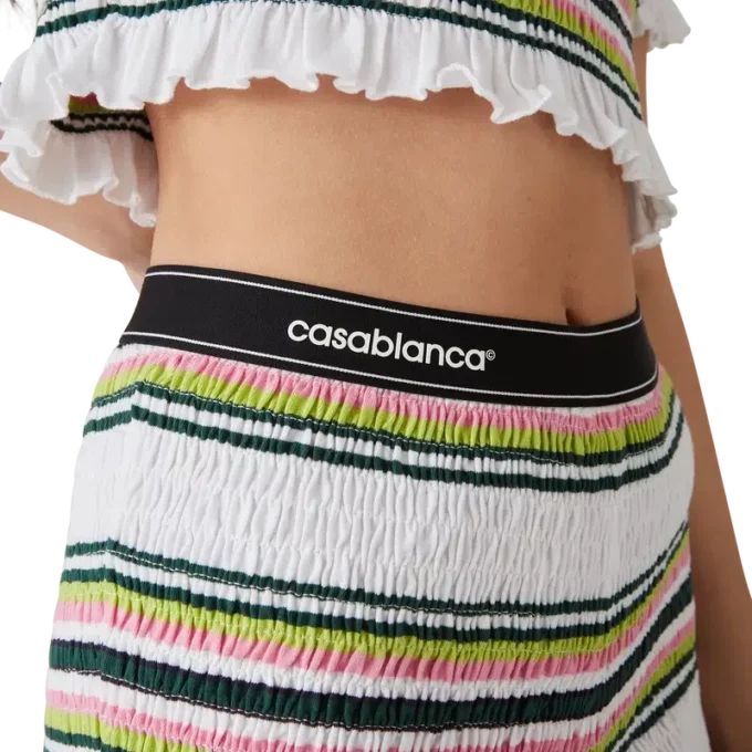 Pantaloncini a righe arricciati