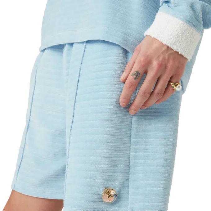 Pantaloncini a righe in velluto