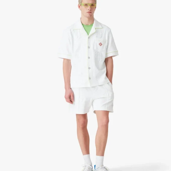 Pantaloncini bianchi in spugna con Monogram