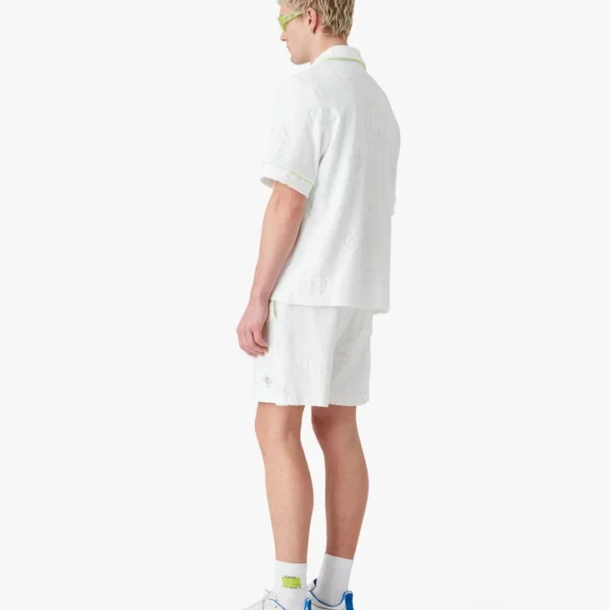 Pantaloncini bianchi in spugna con Monogram