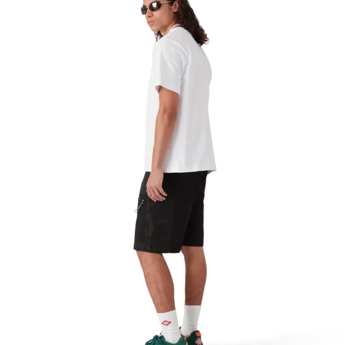 Pantaloncini cargo in nylon con stampa mimetica Mountain