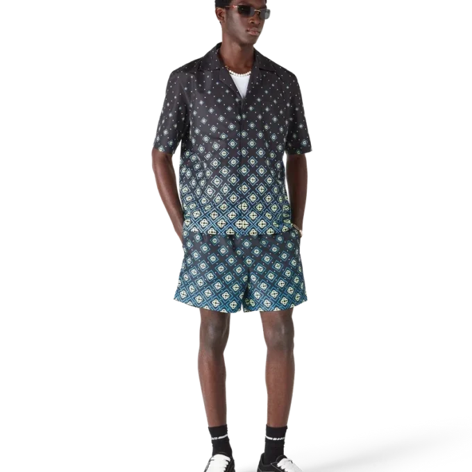 Pantaloncini con stampa Monogram nero sfumato