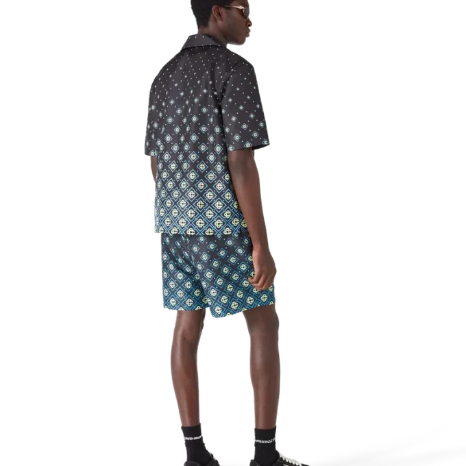 Pantaloncini con stampa Monogram nero sfumato