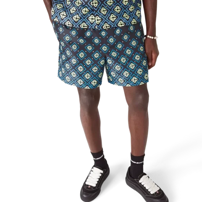 Pantaloncini con stampa Monogram nero sfumato