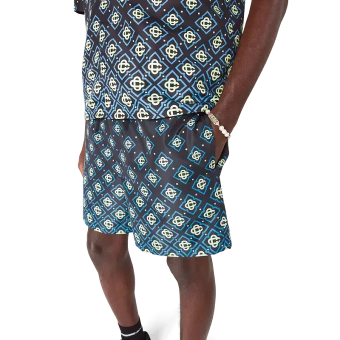 Pantaloncini con stampa Monogram nero sfumato