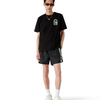 Pantaloncini da bagno a righe jacquard con monogramma