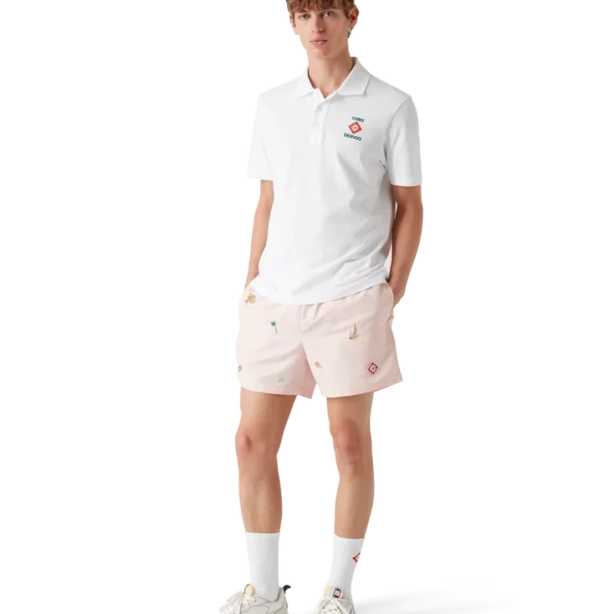 Pantaloncini da bagno con motivo ricamato