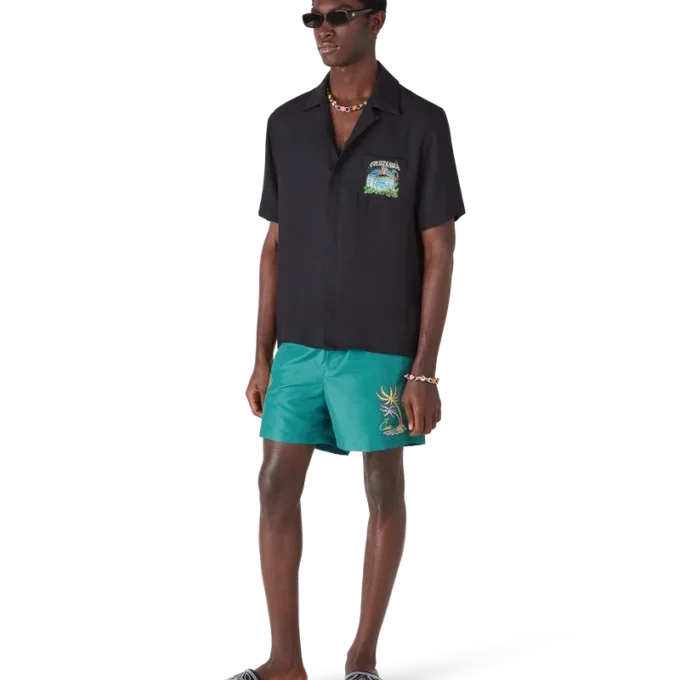 Pantaloncini da bagno con ricamo Casa