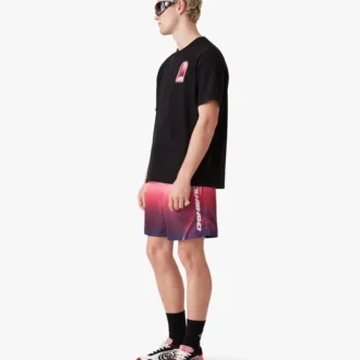 Pantaloncini da bagno con stampa sfumata color melanzana