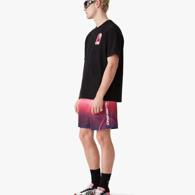 Pantaloncini da bagno con stampa sfumata color melanzana