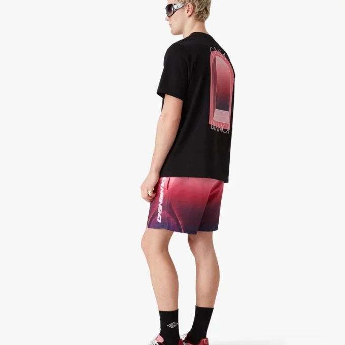 Pantaloncini da bagno con stampa sfumata color melanzana