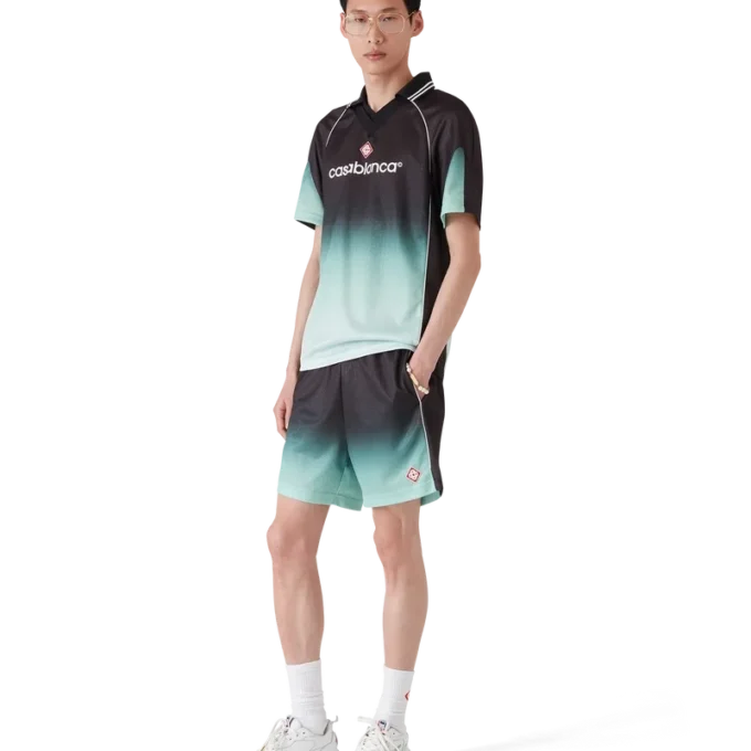 Pantaloncini da calcio in jacquard con monogramma sfumato