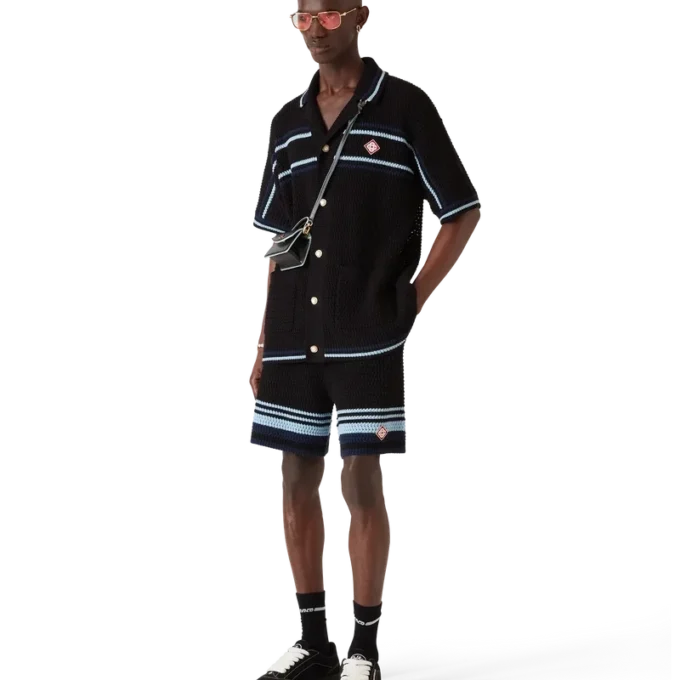 Pantaloncini da tennis in cotone all’uncinetto