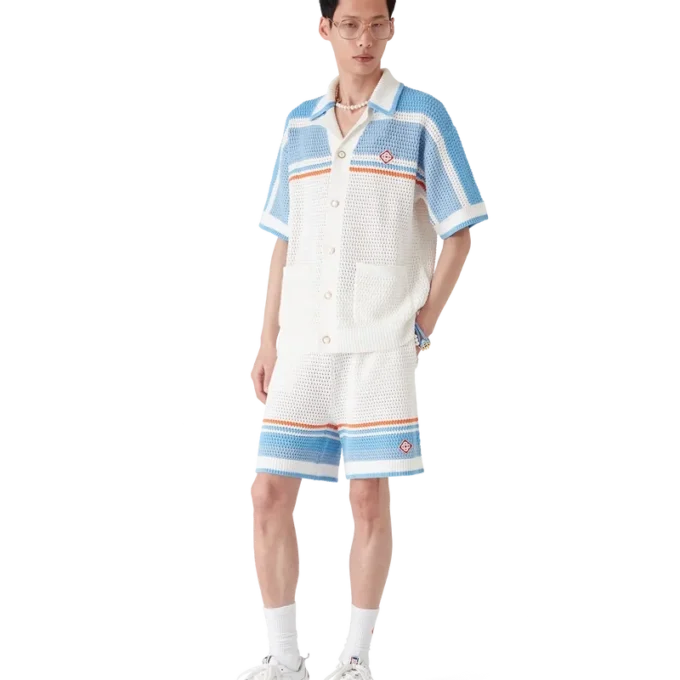 Pantaloncini da tennis in cotone all’uncinetto