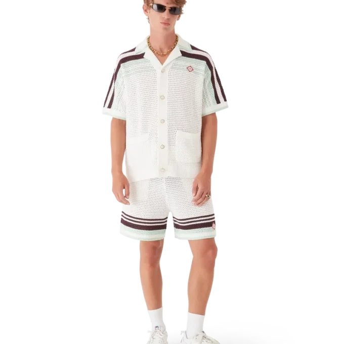 Pantaloncini da tennis in cotone all’uncinetto