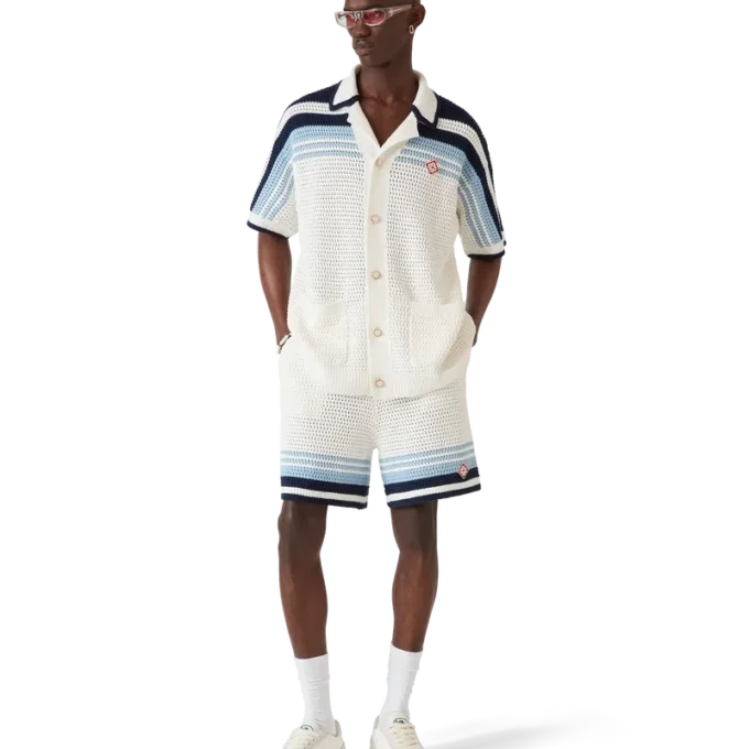 Pantaloncini da tennis in cotone all’uncinetto