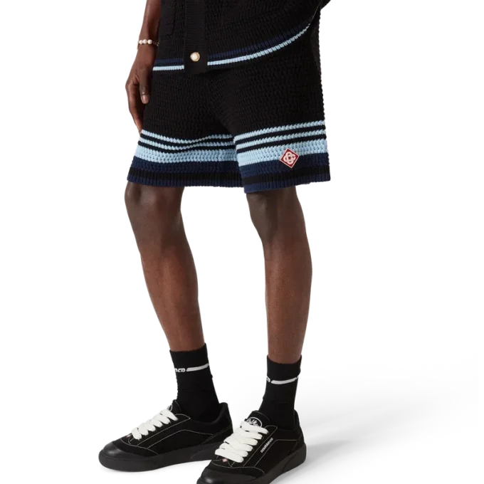 Pantaloncini da tennis in cotone all’uncinetto