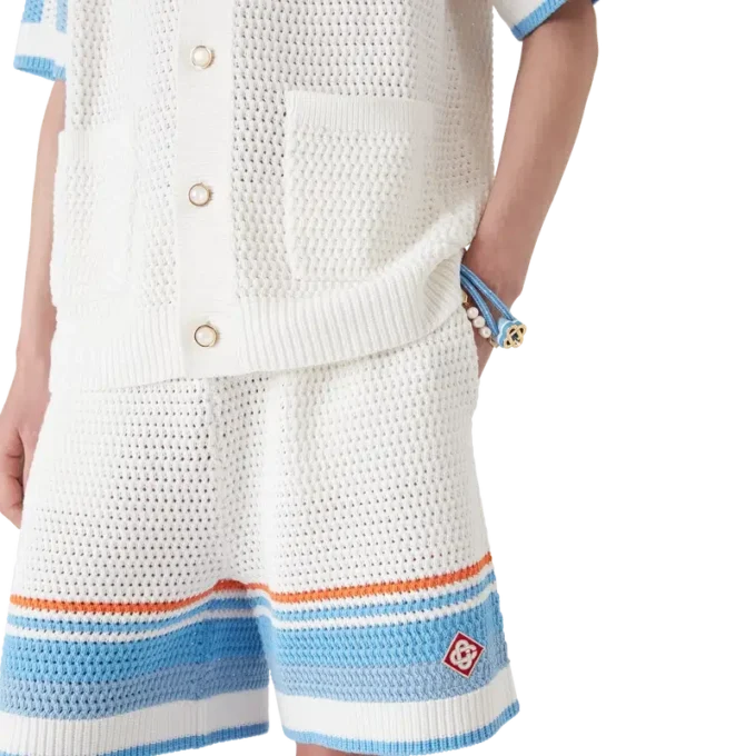 Pantaloncini da tennis in cotone all’uncinetto