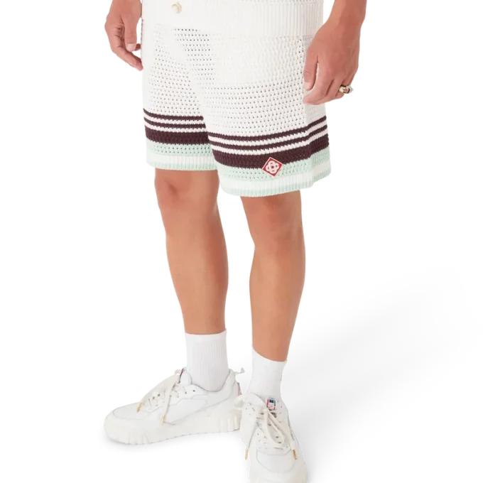 Pantaloncini da tennis in cotone all’uncinetto