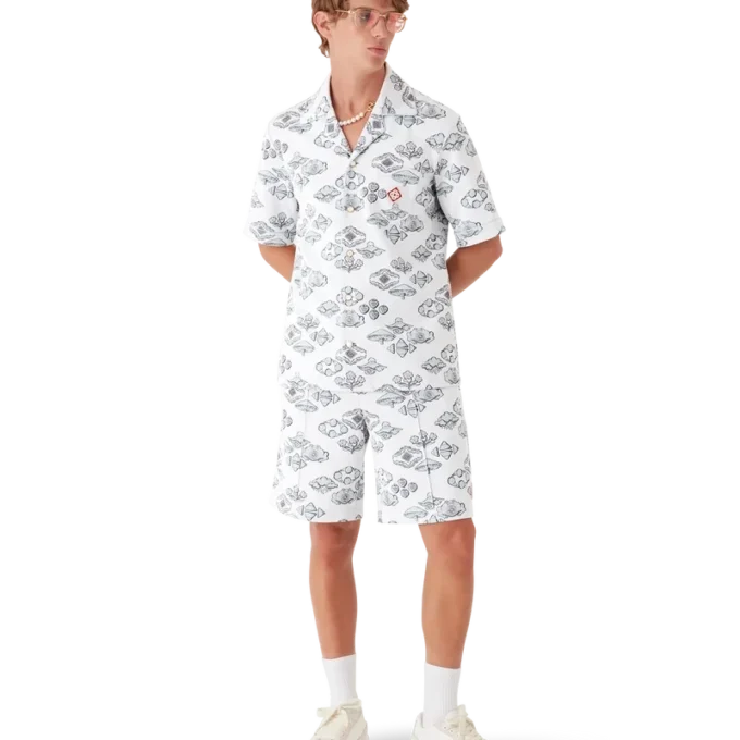 Pantaloncini da tuta con motivo jacquard