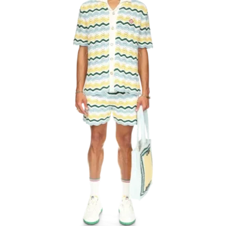 Pantaloncini in bouclé ondulato